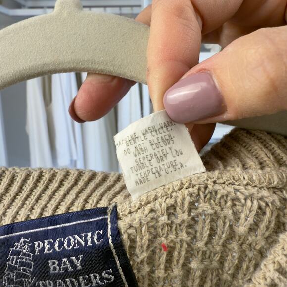 Peconic Bay Traders Vintage Men’s Size XL Tan Knit Sweater Vest 3571 - Picture 2 of 6